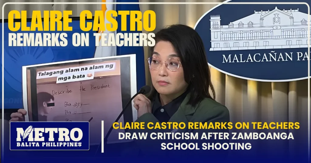Claire Castro Remarks on Teachers Draw Criticism After Zamboanga School Shooting