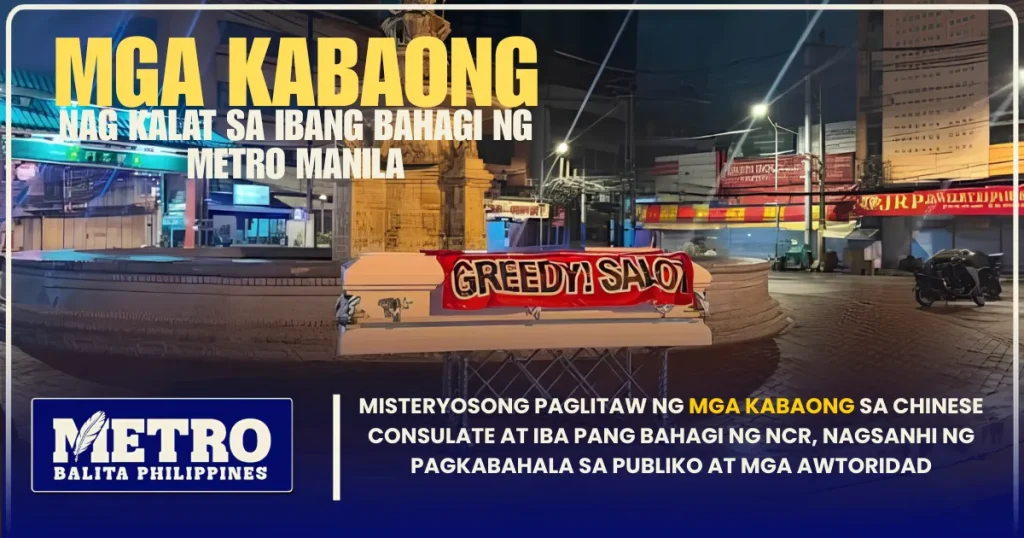 Misteryosong Paglitaw ng mga Kabaong sa Chinese Consulate at Iba Pang Bahagi ng NCR, Nagsanhi ng Pagkabahala sa Publiko at mga Awtoridad